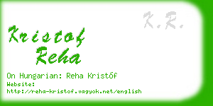 kristof reha business card
