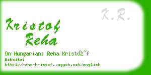 kristof reha business card